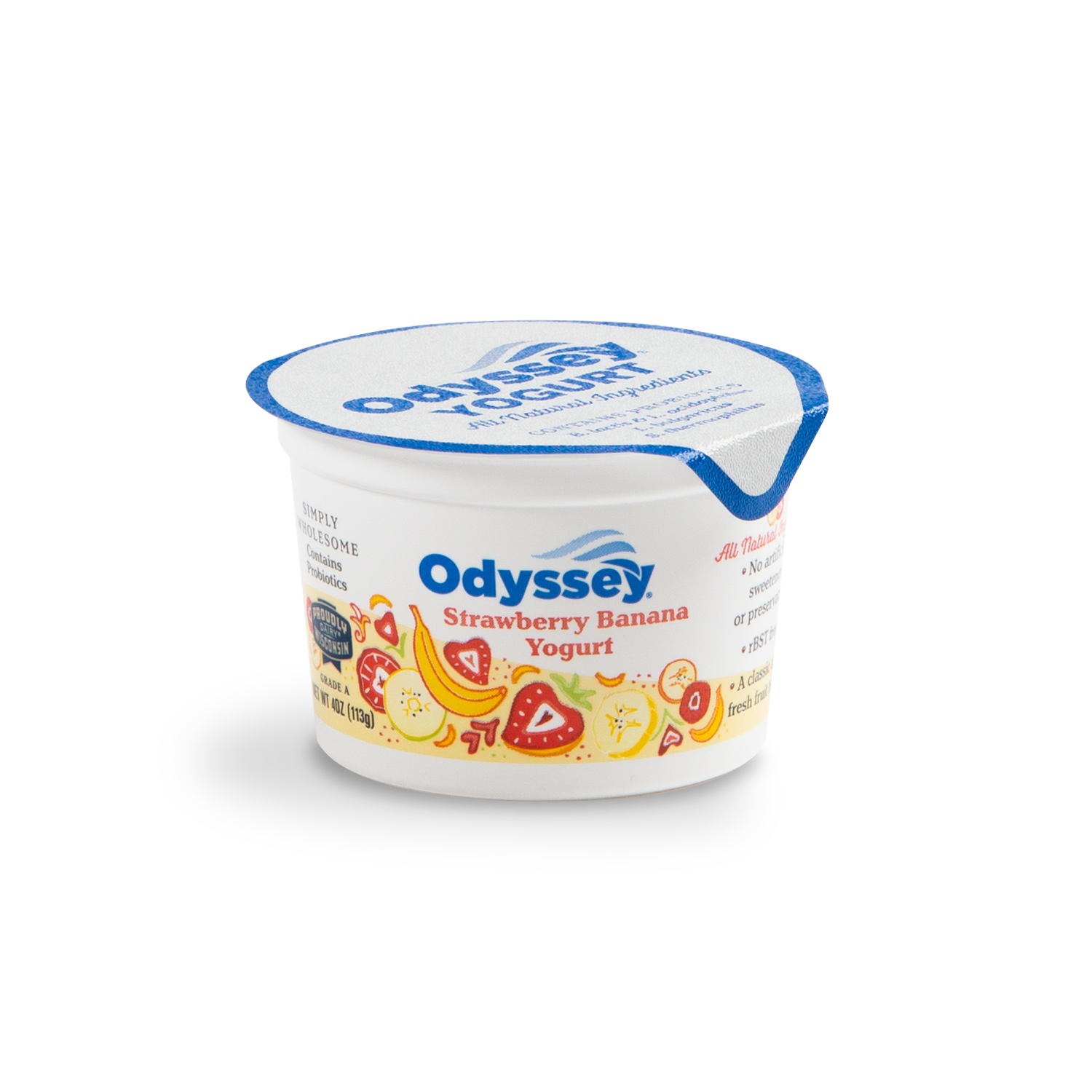 Odyssey Brands Products Strawberry Banana Greek Yogurt 4oz no Fruit zoom out