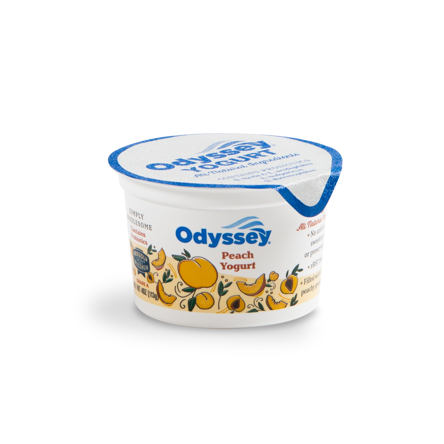 Odyssey Brands Products Peach Greek Yogurt 4oz no Fruit